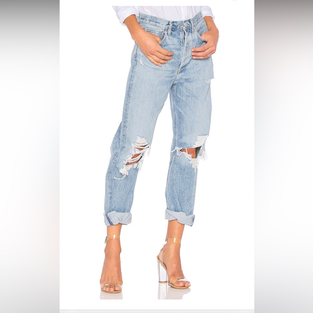 Agolde 90s mid rise loose fit jeans in fall out denim